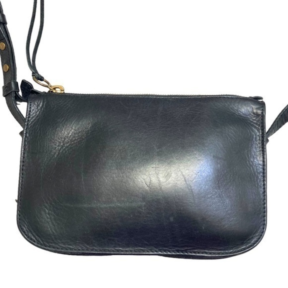 Madewell black leather the simple crossbody bag